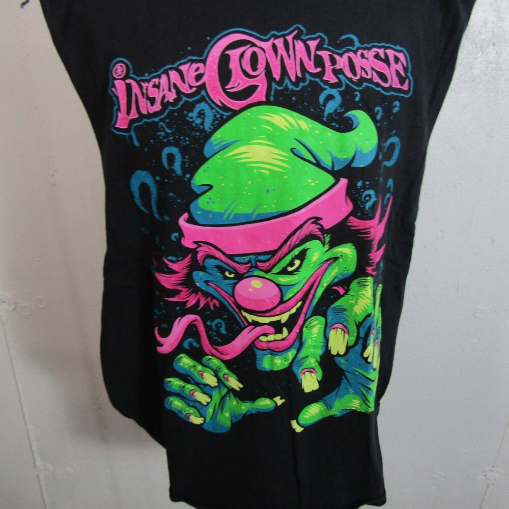 Insane Clown Posse ICP Wicked Clown Face Graphic Sleeveless T-Shirt Men's L